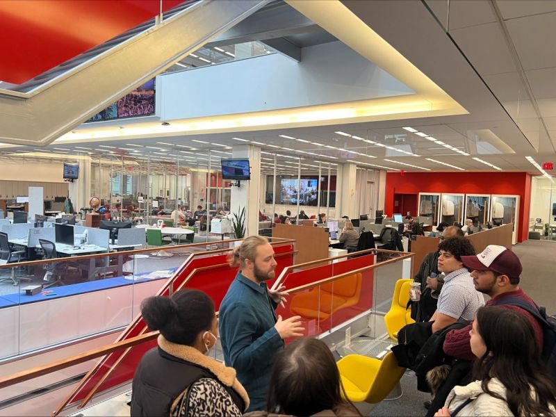 Macaulay's data storytelling course, led by Allen Hillery, included a visit to The New York Times, where Larry Buchanan highlighted data's ethical and journalistic power.
